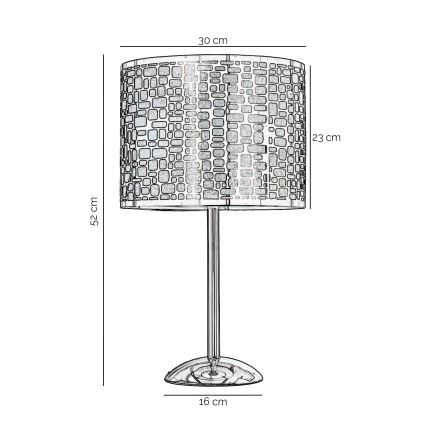 Lampă de masă ONLI BRUCE 1xE27/15W/230V 52 cm crom mat