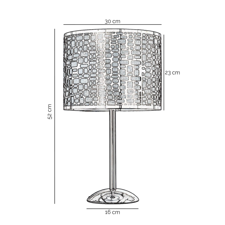 Lampă de masă ONLI BRUCE 1xE27/15W/230V 52 cm crom mat