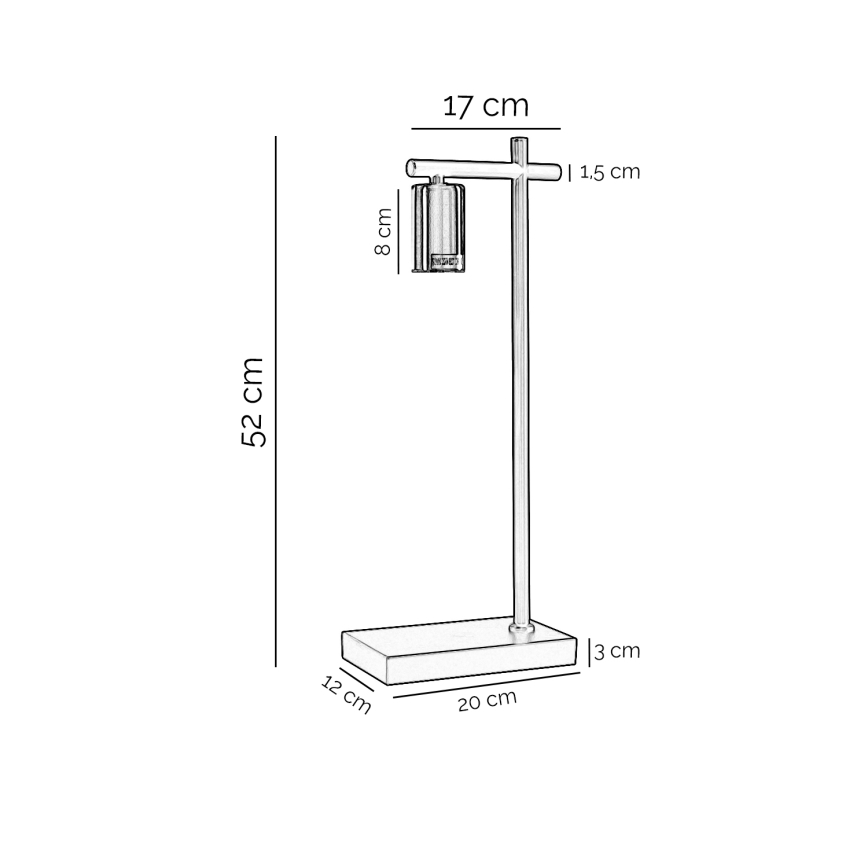 Lampă de masă ONLI CROSS 1xE27/22W/230V negru/alamă