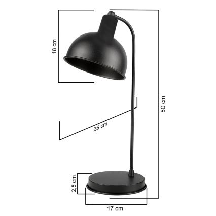 Lampă de masă ONLI ISTANBUL 1xE27/22W/230V 50 cm negru