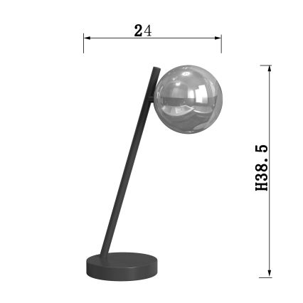 Lampă de masă ONLI PALOMA 1xG9/10W/230V 38,5 cm negru/fumuriu