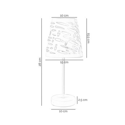 Lampă de masă ONLI RICKY 1xE14/10W/230V 28 cm alb