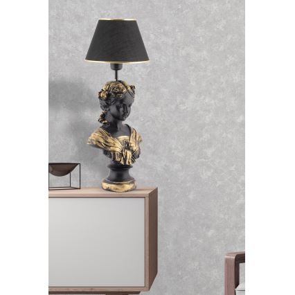 Lampă de masă OPELYA 1xE27/40W/230V negru/auriu