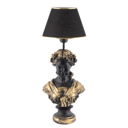 Lampă de masă OPELYA 1xE27/40W/230V negru/auriu