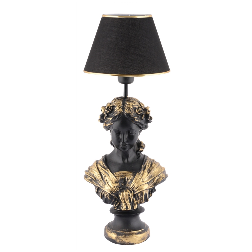 Lampă de masă OPELYA 1xE27/40W/230V negru/auriu