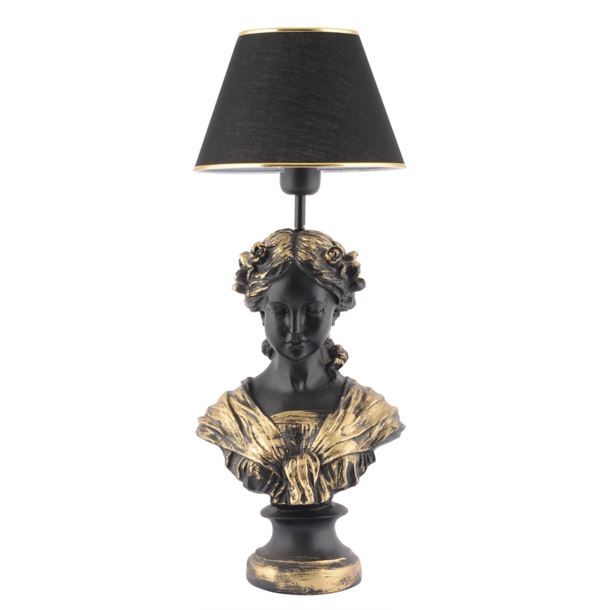 Lampă de masă OPELYA 1xE27/40W/230V negru/auriu