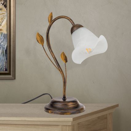 Lampă de masă SISI 1xE14/40W/230V bronz/patină