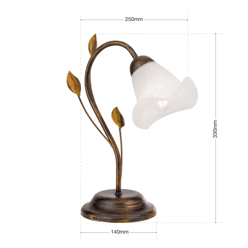 Lampă de masă SISI 1xE14/40W/230V bronz/patină