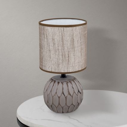 Lampă de masă PINIA 1xE14/25W/230V ceramică bej/gri