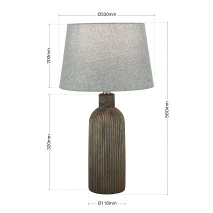 Lampă de masă ORCHID 1xE27/40W/230V ceramică maro/gri