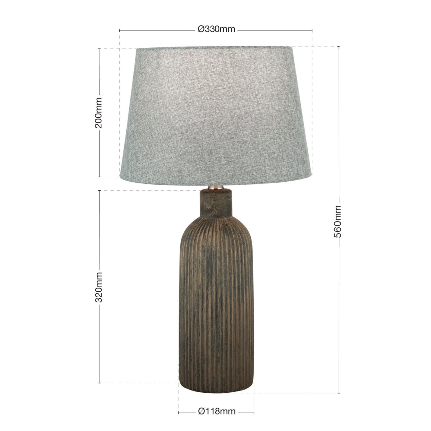 Lampă de masă ORCHID 1xE27/40W/230V ceramică maro/gri