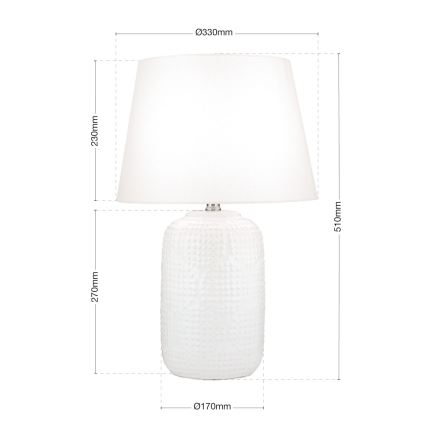 Lampă de masă CORAL 1xE27/40W/230V ceramică/alb