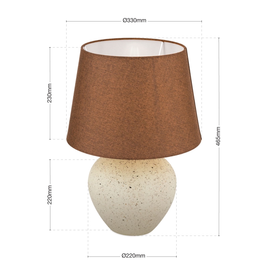 Lampă de masă MASAI 1xE27/40W/230V ceramică maro/bej