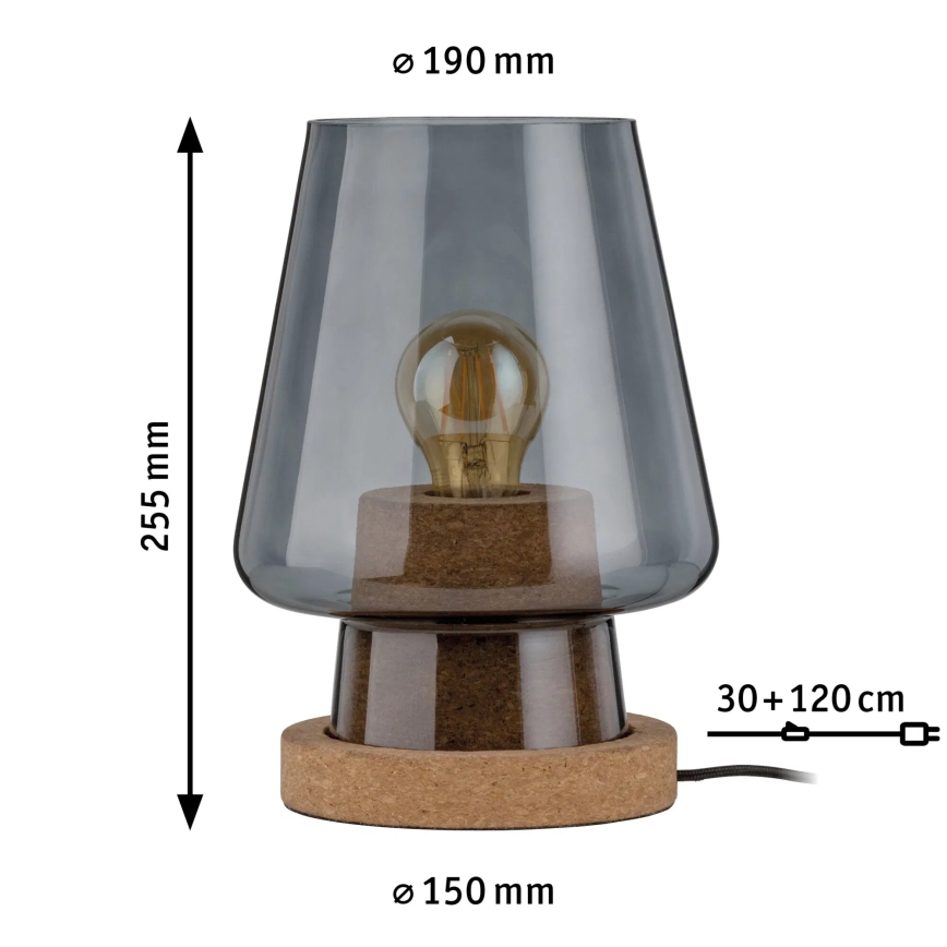 Lampă de masă Paulmann IBEN 79736 - 1xE27/20W, 230V, fumurie