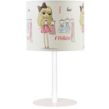 Lampă de masă pentru copii GIRLS VIBES 1xE27/60W/230V, diametru 18 cm, Iubesc moda