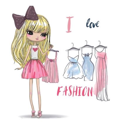 Lampă de masă pentru copii GIRLS VIBES 1xE27/60W/230V, diametru 18 cm, Iubesc moda