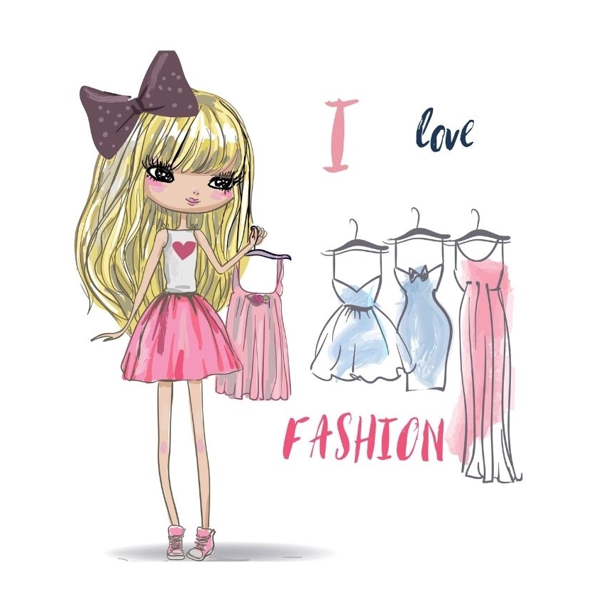 Lampă de masă pentru copii GIRLS VIBES 1xE27/60W/230V, diametru 18 cm, Iubesc moda