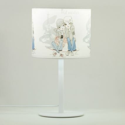 Lampă de masă pentru copii GIRLS VIBES 1xE27/60W/230V, Ø 18 cm, Paris