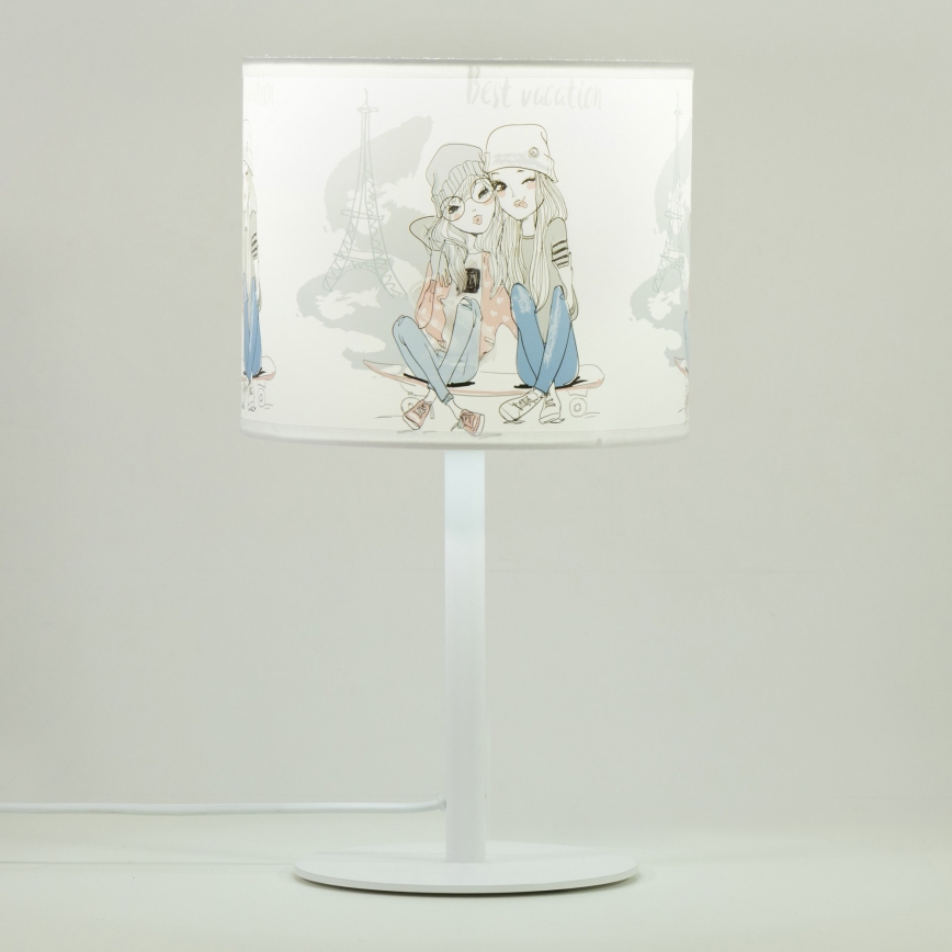 Lampă de masă pentru copii GIRLS VIBES 1xE27/60W/230V, Ø 18 cm, Paris
