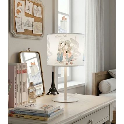 Lampă de masă pentru copii GIRLS VIBES 1xE27/60W/230V, Ø 18 cm, Paris