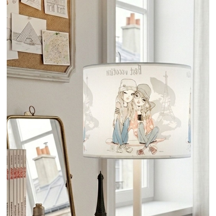Lampă de masă pentru copii GIRLS VIBES 1xE27/60W/230V, Ø 18 cm, Paris