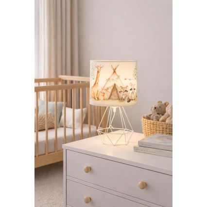Lampă de masă pentru copii KIDS ROOM 1xE27/60W/230V, diametru 18 cm, cu animale