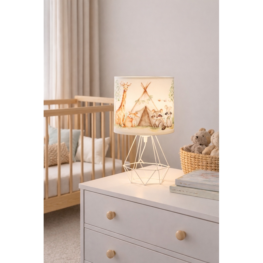 Lampă de masă pentru copii KIDS ROOM 1xE27/60W/230V, diametru 18 cm, cu animale