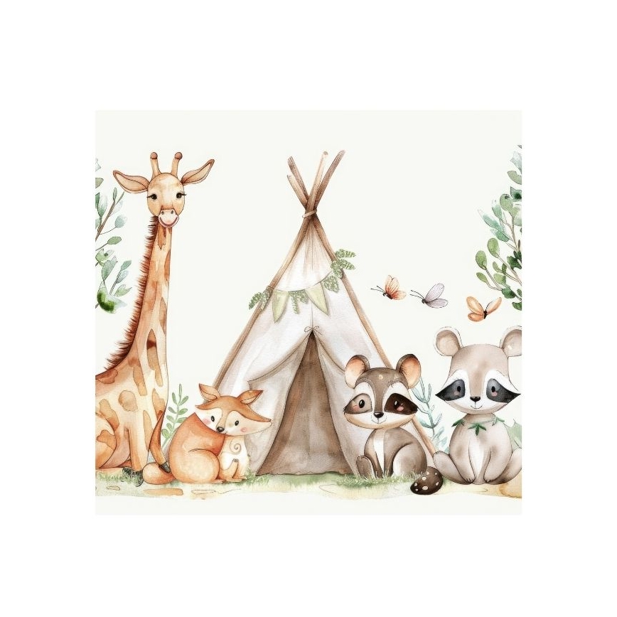 Lampă de masă pentru copii KIDS ROOM 1xE27/60W/230V, diametru 18 cm, cu animale