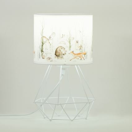 Lampă de masă pentru copii KIDS ROOM, 1xE27/60W/230V, Ø 18 cm, cu animale