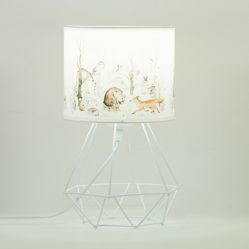 Lampă de masă pentru copii KIDS ROOM, 1xE27/60W/230V, Ø 18 cm, cu animale