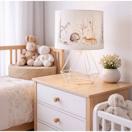 Lampă de masă pentru copii KIDS ROOM, 1xE27/60W/230V, Ø 18 cm, cu animale