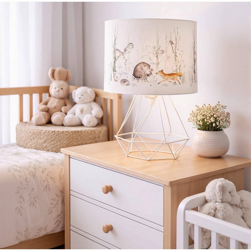 Lampă de masă pentru copii KIDS ROOM, 1xE27/60W/230V, Ø 18 cm, cu animale