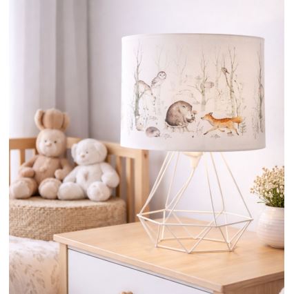 Lampă de masă pentru copii KIDS ROOM, 1xE27/60W/230V, Ø 18 cm, cu animale