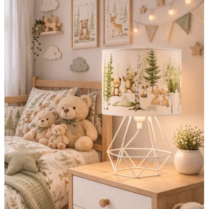Lampă de masă pentru copii KIDS ROOM 1xE27/60W/230V, Ø 18 cm, cu animale