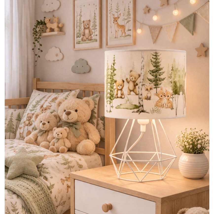 Lampă de masă pentru copii KIDS ROOM 1xE27/60W/230V, Ø 18 cm, cu animale