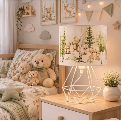 Lampă de masă pentru copii KIDS ROOM 1xE27/60W/230V, Ø 18 cm, cu animale