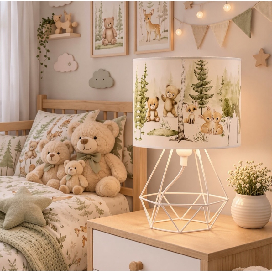Lampă de masă pentru copii KIDS ROOM 1xE27/60W/230V, Ø 18 cm, cu animale