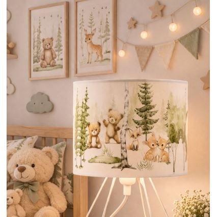Lampă de masă pentru copii KIDS ROOM 1xE27/60W/230V, Ø 18 cm, cu animale