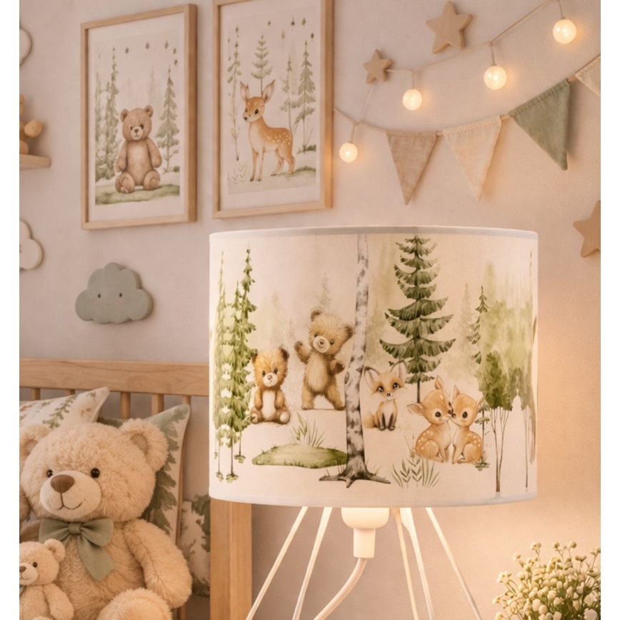 Lampă de masă pentru copii KIDS ROOM 1xE27/60W/230V, Ø 18 cm, cu animale