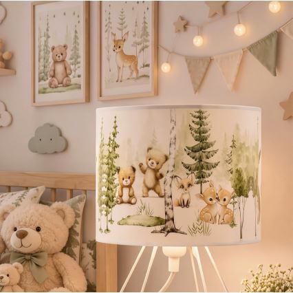 Lampă de masă pentru copii KIDS ROOM 1xE27/60W/230V, Ø 18 cm, cu animale