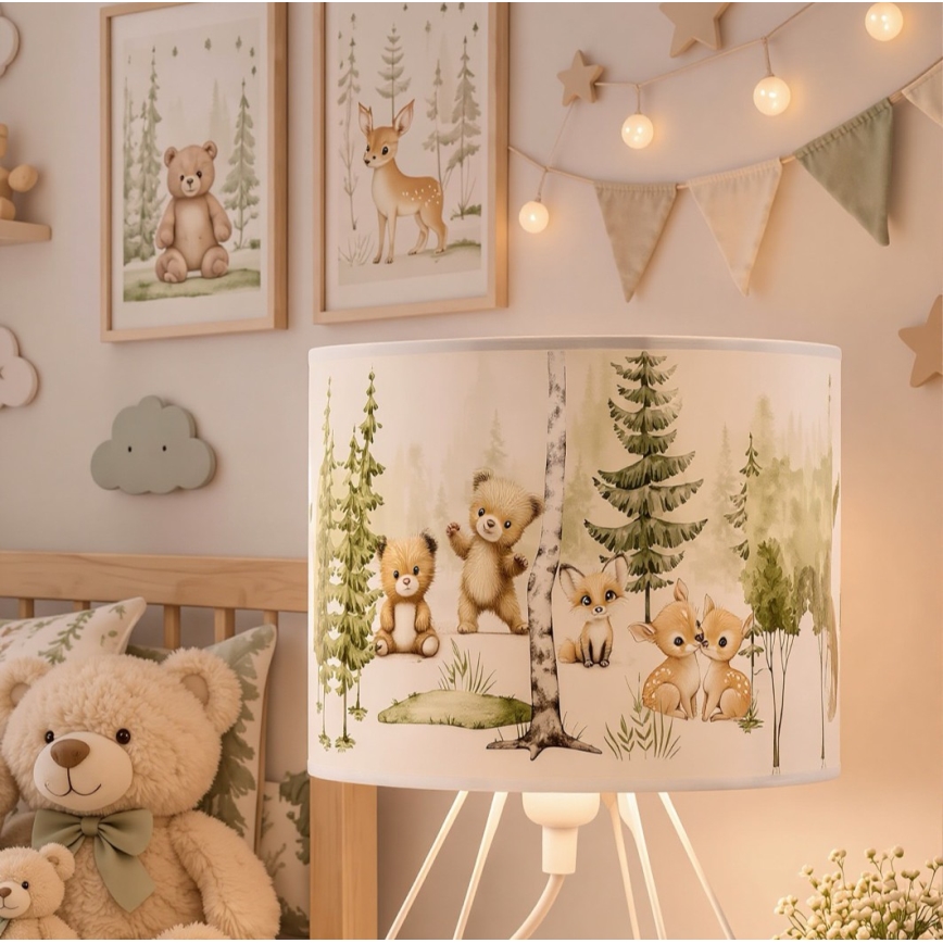 Lampă de masă pentru copii KIDS ROOM 1xE27/60W/230V, Ø 18 cm, cu animale