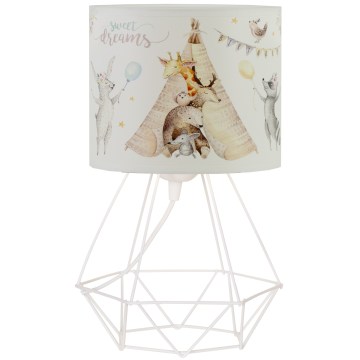 Lampă de masă pentru copii KIDS ROOM 1xE27/60W/230V Ø 18 cm cu animăluțe