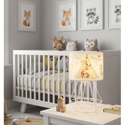Lampă de masă pentru copii KIDS ROOM 1xE27/60W/230V Ø 18 cm cu animăluțe