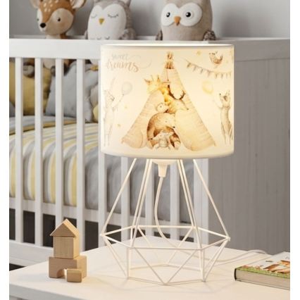 Lampă de masă pentru copii KIDS ROOM 1xE27/60W/230V Ø 18 cm cu animăluțe