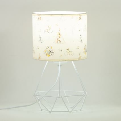 Lampă de masă pentru copii KIDS ROOM, 1xE27/60W/230V, Ø 18 cm, decor cu animale
