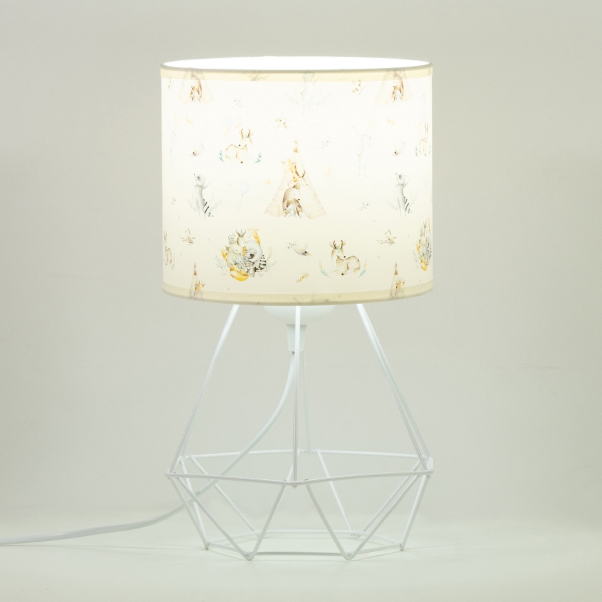 Lampă de masă pentru copii KIDS ROOM, 1xE27/60W/230V, Ø 18 cm, decor cu animale