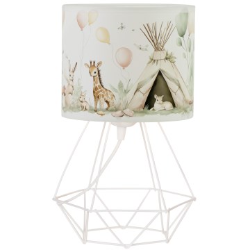 Lampă de masă pentru copii KIDS ROOM, 1xE27/60W/230V, Ø 18 cm, design cu animăluțe