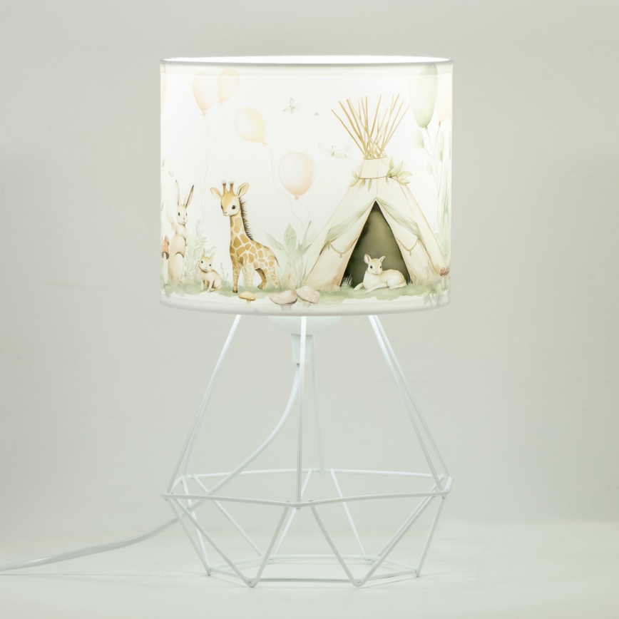 Lampă de masă pentru copii KIDS ROOM, 1xE27/60W/230V, Ø 18 cm, design cu animăluțe