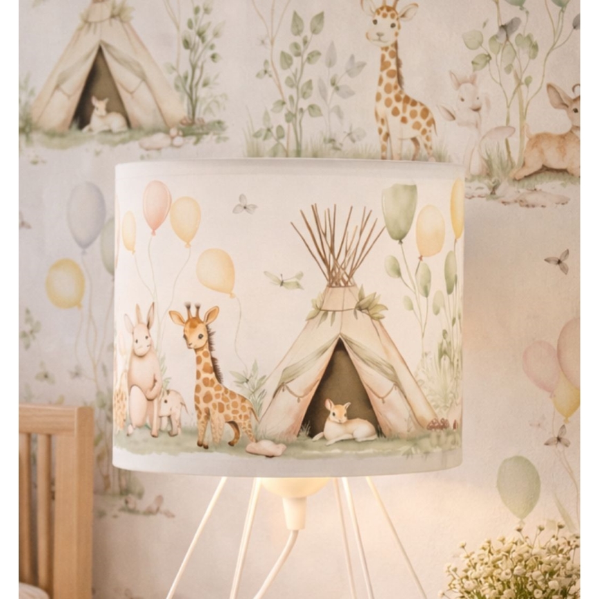 Lampă de masă pentru copii KIDS ROOM, 1xE27/60W/230V, Ø 18 cm, design cu animăluțe