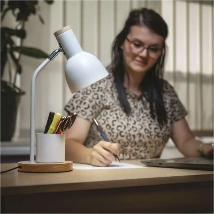 Lampă de masă POPPY 1xE27/25W/230V albă
